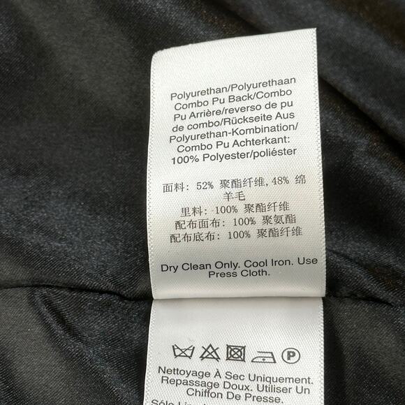 NWT DKNY Black Seam-Accent Boucle Wool-Blend Overcoat Coat Womens Size Medium M - Picture 11 of 13